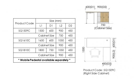 Freestanding Desk SQ1509C